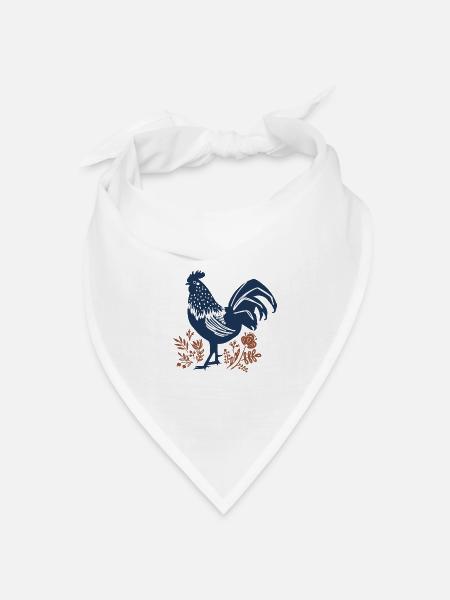 Hahn - Bandana Dreieckstuch - Weiß