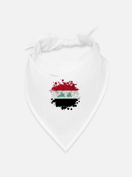 Irak Splash Flaggen Design - Bandana Dreieckstuch - Weiß