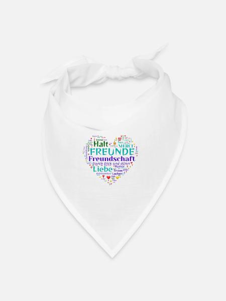 Freunde - Bandana Dreieckstuch - Weiß