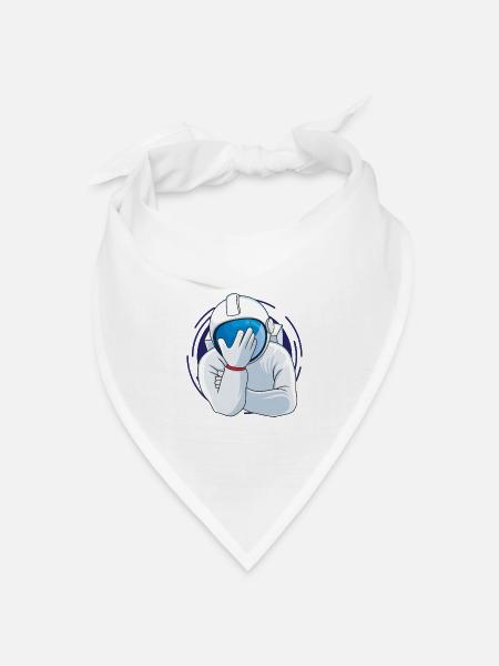 Facepalm Astronaut - Bandana Dreieckstuch - Weiß