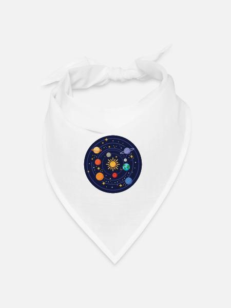 Sonnensystem - Bandana Dreieckstuch - Weiß