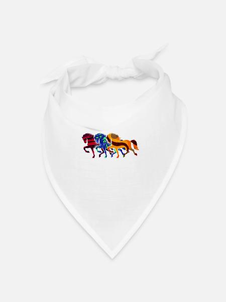 Cool Galopp Islandpferde Pferdeliebe Pferde - Bandana Dreieckstuch - Weiß