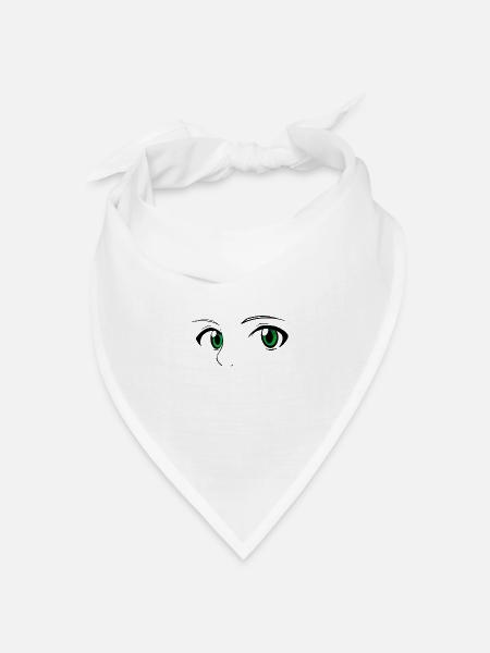 Gesicht skizzenhaften Manga-Stil - Bandana Dreieckstuch - Weiß