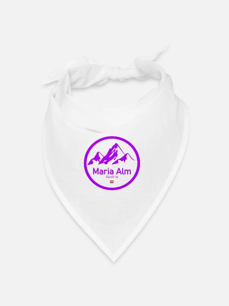 Maria Alm Alpen Logo Kreis - Bandana Dreieckstuch - Weiß