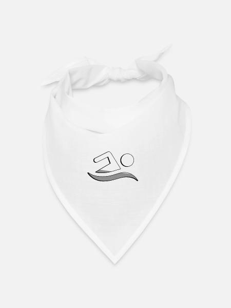 Schwimmer - Illustration - Bandana Dreieckstuch - Weiß