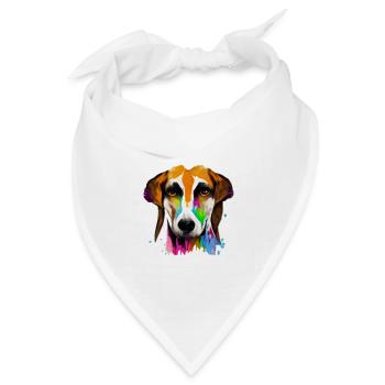 American Foxhound Design in Farbe - Bandana Dreieckstuch - Weiß - Vorne