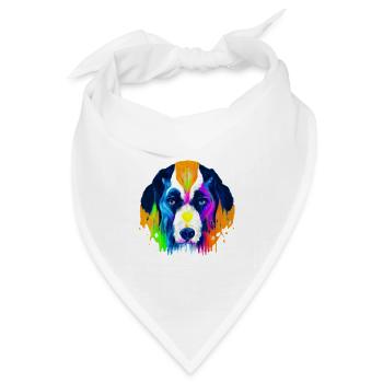 Berner Sennenhund Design in Farbe - Bandana Dreieckstuch - Weiß - Vorne
