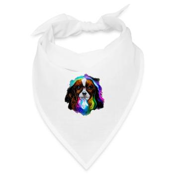 Cavalier King Charles Spaniel Design in Farbe - Bandana Dreieckstuch - Weiß - Vorne