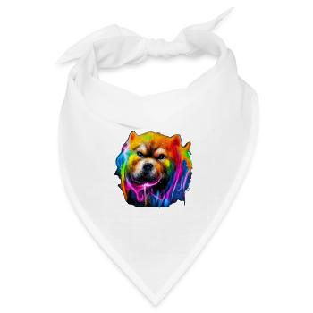 Chow Chow Design in Farbe - Bandana Dreieckstuch - Weiß - Vorne