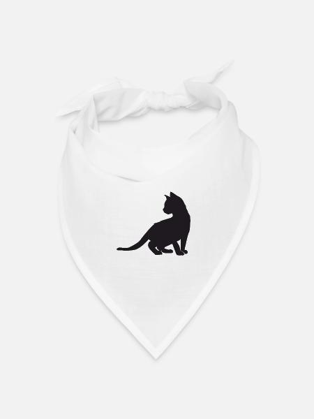 Kätzchen-Design - Bandana Dreieckstuch - Weiß