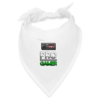 PRO GAMER (Grün) + NES Controller - Gaming - Bandana Dreieckstuch - Weiß - Vorne