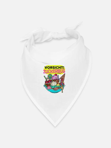 Naschkatzen Konditor Cupcake Statement Süßigkeiten - Bandana Dreieckstuch - Weiß