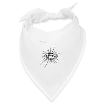 Augen-Müll-Skizze - Bandana Dreieckstuch - Weiß - Vorne