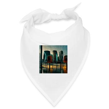 futuristische Stadtszene - Bandana Dreieckstuch - Weiß - Vorne