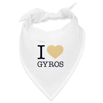 I LOVE GYROS - Bandana Dreieckstuch - Weiß - Vorne