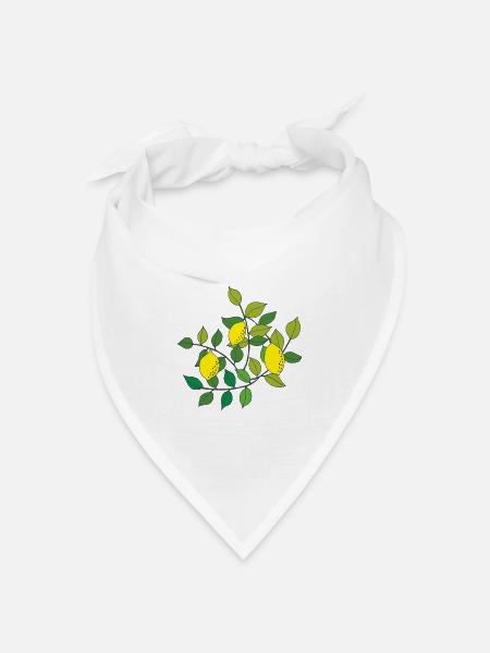 zitronen baum - Bandana Dreieckstuch - Weiß