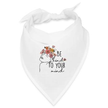 Sei freundlich zu deinem Verstand - Bandana Dreieckstuch - Weiß - Vorne