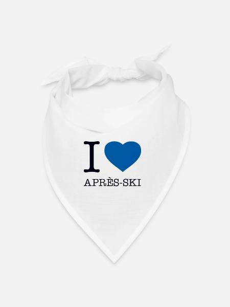 I LOVE APRES SKI Skifahren - Bandana Dreieckstuch - Weiß