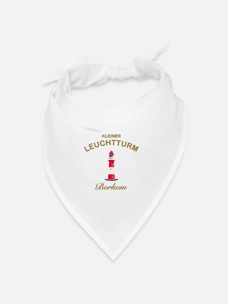 Borkum Kleiner Leuchtturm, Wahrzeichen, goldfarben - Bandana Dreieckstuch - Weiß