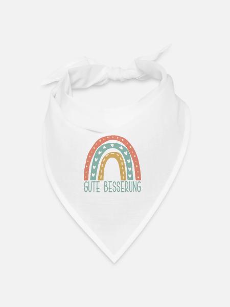 Gute Besserung - Krankenhaus Aufenthalt REGENBOGEN - Bandana Dreieckstuch - Weiß