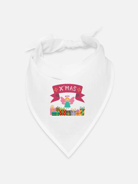 XMAS Engel mit Geschenken - Bandana Dreieckstuch - Weiß