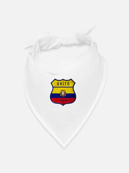 Quito Ecuador Wappen Flaggen Design - Bandana Dreieckstuch - Weiß