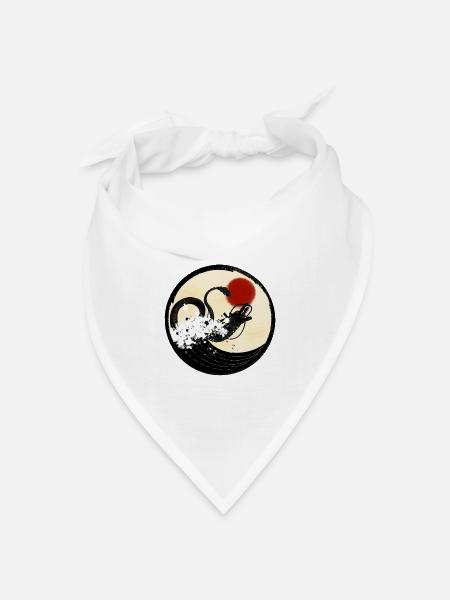 Chinesischer Drache - Bandana Dreieckstuch - Weiß