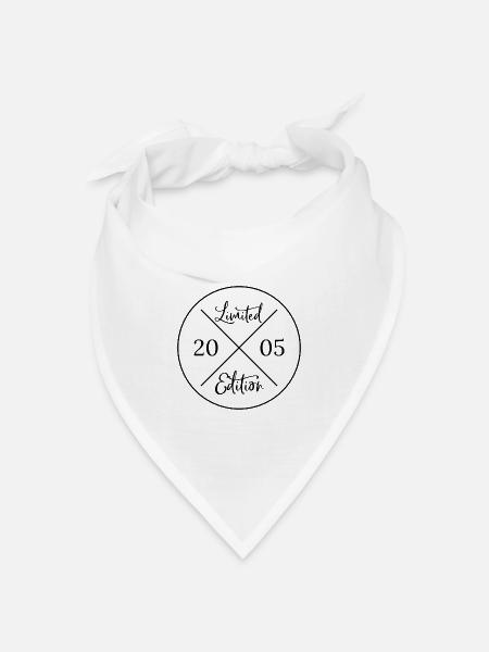 Limited Edition 2005 - 21. Geburtstag Geschenk - Bandana Dreieckstuch - Weiß