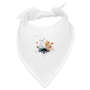 Wasserfarbene Lotus-Mandala Yoga - Bandana Dreieckstuch - Weiß - Vorne