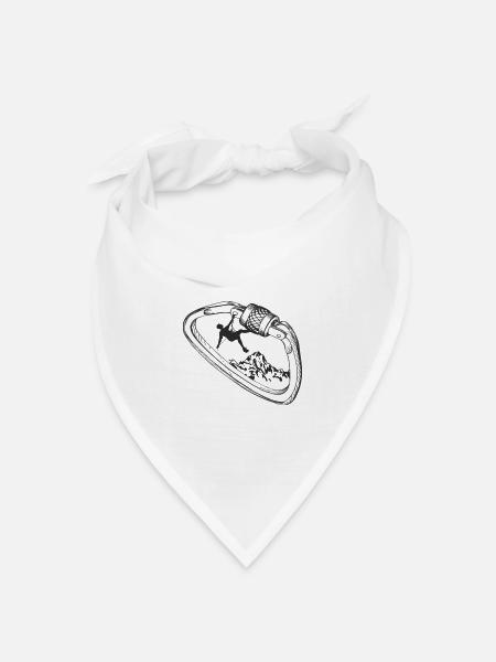 Kletterer in Karabiner - Bandana Dreieckstuch - Weiß