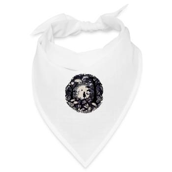 Mädchen in mystischem Märchenwald mit Blumen - Bandana Dreieckstuch - Weiß - Vorne