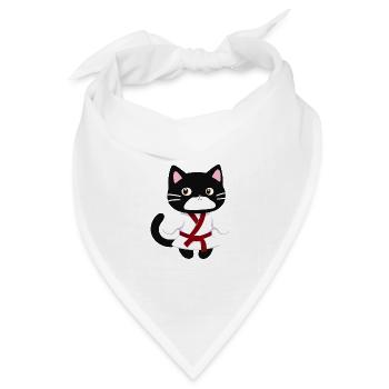 ticker, Happy Colorful Owl wearing Headphones, kaw - Bandana Dreieckstuch - Weiß - Vorne