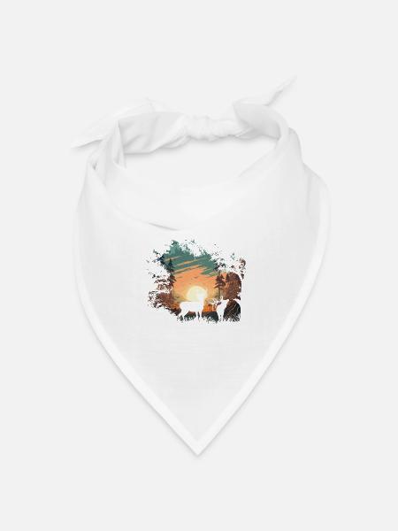 Wildnis - Bandana Dreieckstuch - Weiß