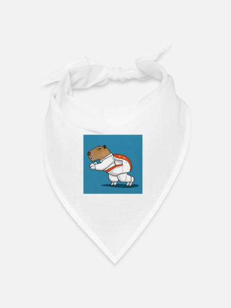 Capybara-Astronaut - Bandana Dreieckstuch - Weiß