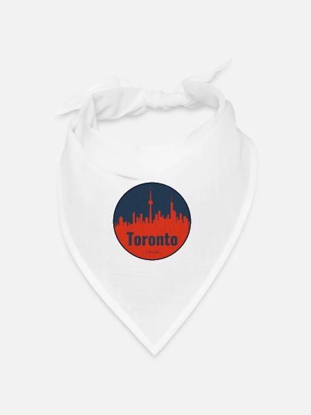 Toronto Skyline Kreisbadge - Bandana Dreieckstuch - Weiß