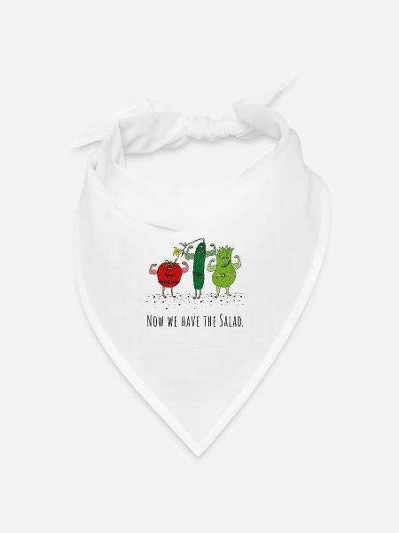 Denglisch: Now we have the salad - veggi, gemüse - Bandana Dreieckstuch - Weiß