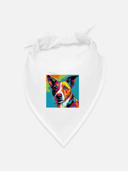 Jack Russel Terrier Pop Art - Bandana Dreieckstuch - Weiß