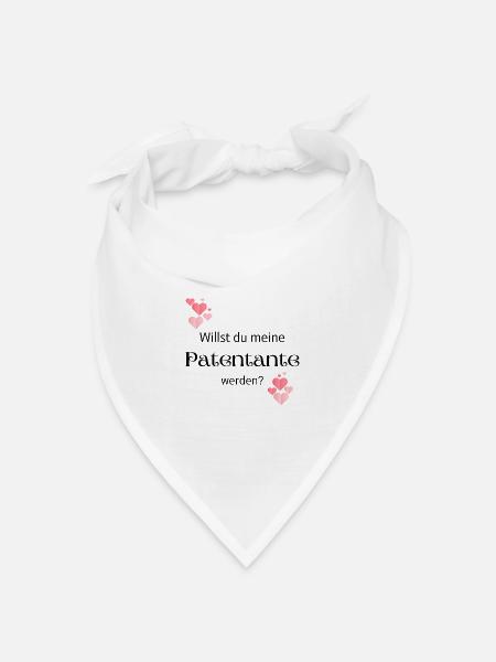 Willst du meine Patentante - Bandana Dreieckstuch - Weiß