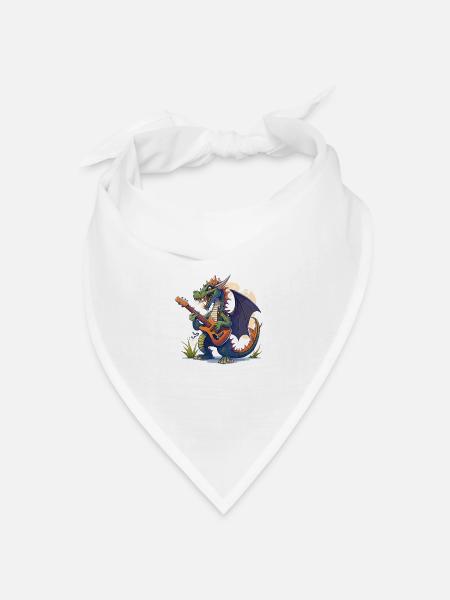 Schaukelnder Drache - Bandana Dreieckstuch - Weiß