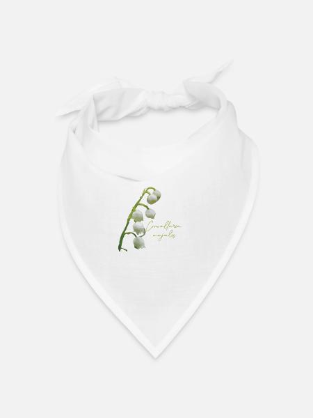 Maiglöckchen-Blütenstand - Bandana Dreieckstuch - Weiß