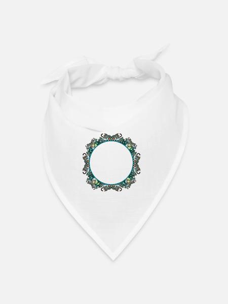 Jugendstil Rahmen in transparenter Glas Optik - Bandana Dreieckstuch - Weiß