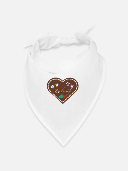 "Jahrmarkt-Liebe" Zuckersüß div - Bandana Dreieckstuch - Weiß
