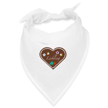 "Jahrmarkt-Liebe"Liebling div - Bandana Dreieckstuch - Weiß - Vorne