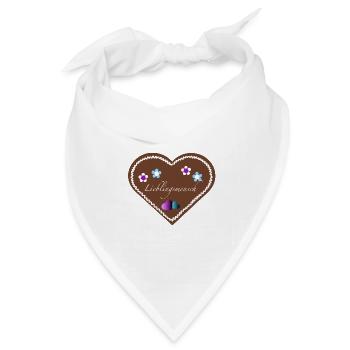 "Jahrmarkt-Liebe" Lieblingsmensch lila hellb - Bandana Dreieckstuch - Weiß - Vorne