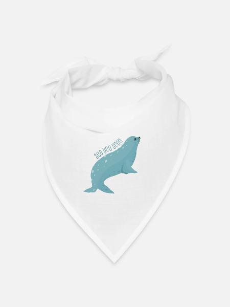Meerestiere - Bandana Dreieckstuch - Weiß