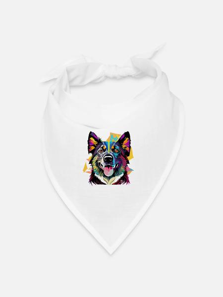 Schäferhund - Bandana Dreieckstuch - Weiß