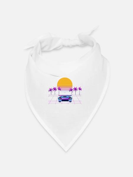 80s Design - Bandana Dreieckstuch - Weiß