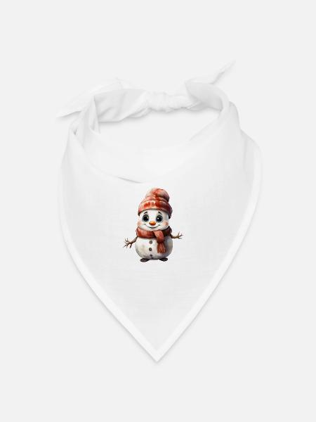 Schneemann - Bandana Dreieckstuch - Weiß