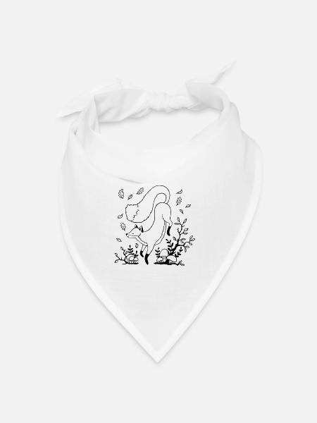 Herbst Fuchs - Bandana Dreieckstuch - Weiß