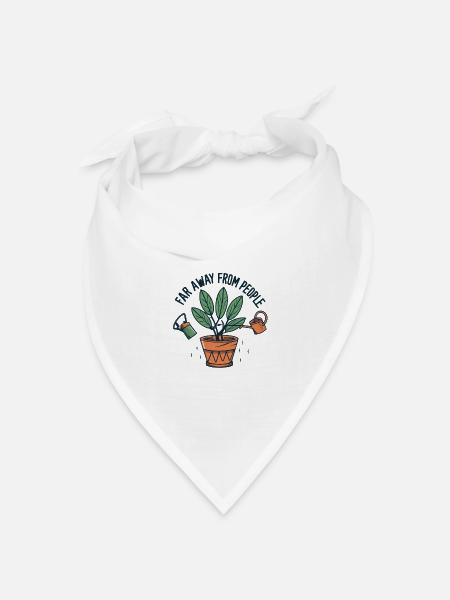 Pflanzen - Bandana Dreieckstuch - Weiß